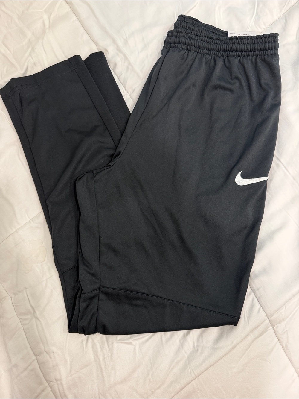 Nike Kids Black Jogger Sweatpants with White Swoosh